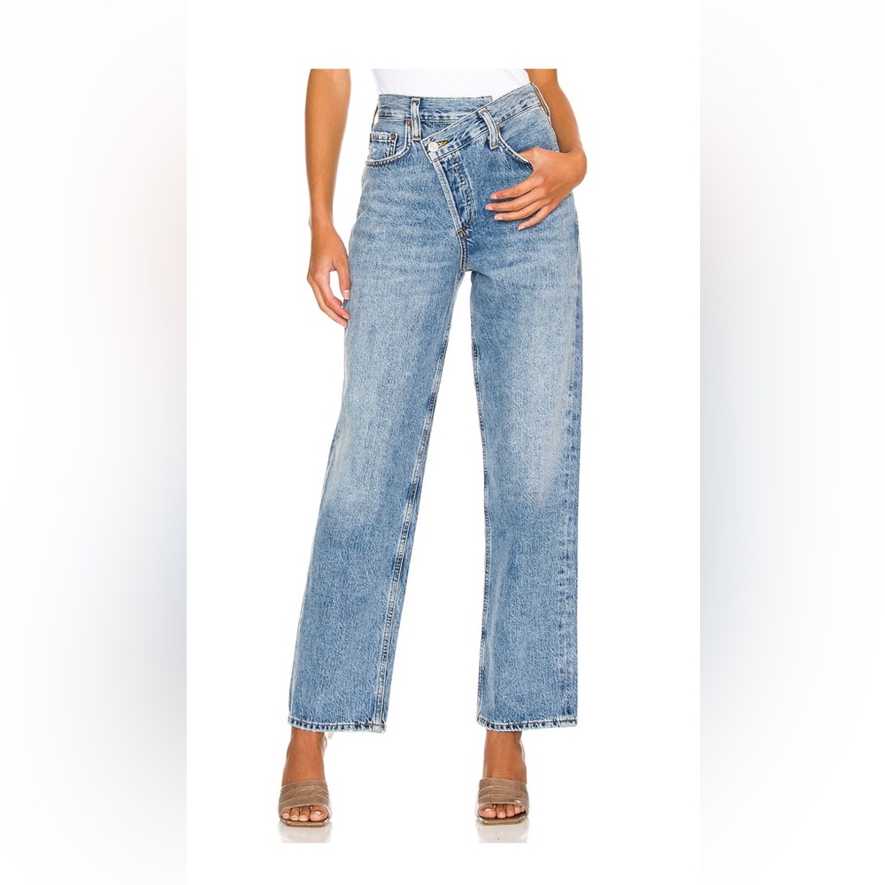 Agolde Criss Cross Light Wash Denim Jeans